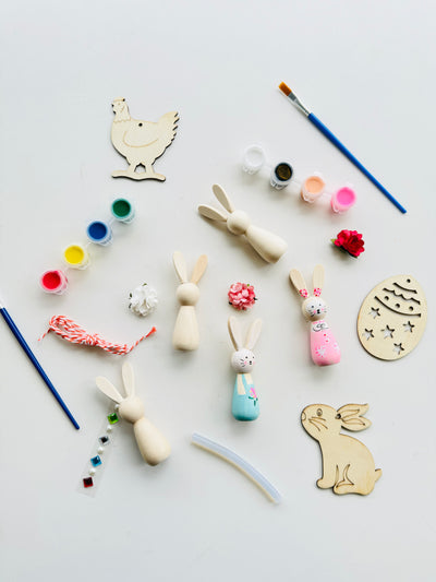 Easter Wooden Bunny Decoration Painting Kit