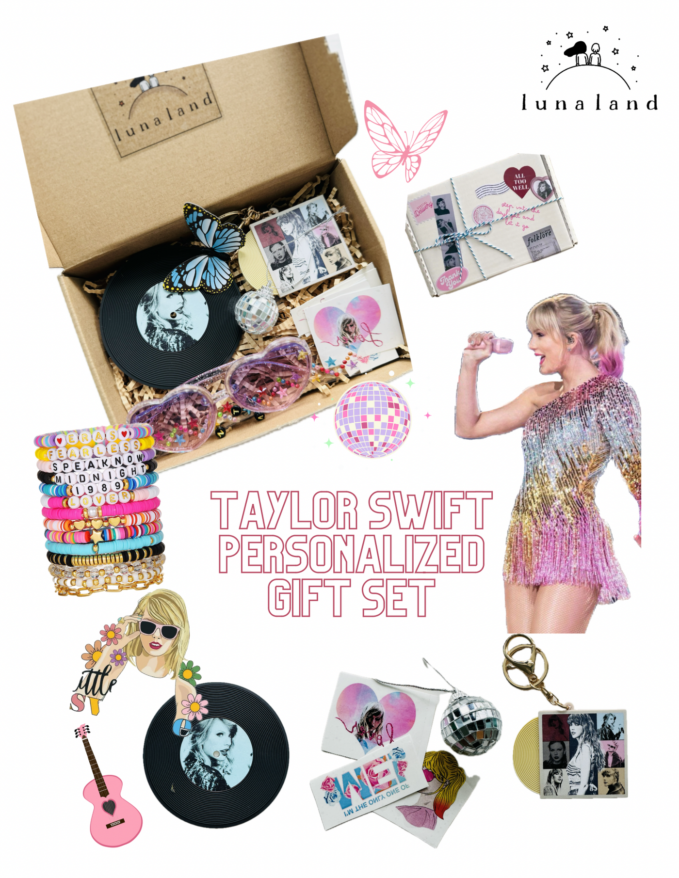 Return / Goodie gift: Taylor Swift inspired gift set (< 10 boxes)