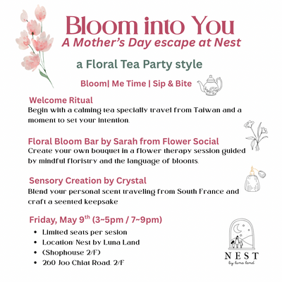 A Mother’s Day Escape (May 9th: 3~5pm/Bloom bar + Scented Bar)