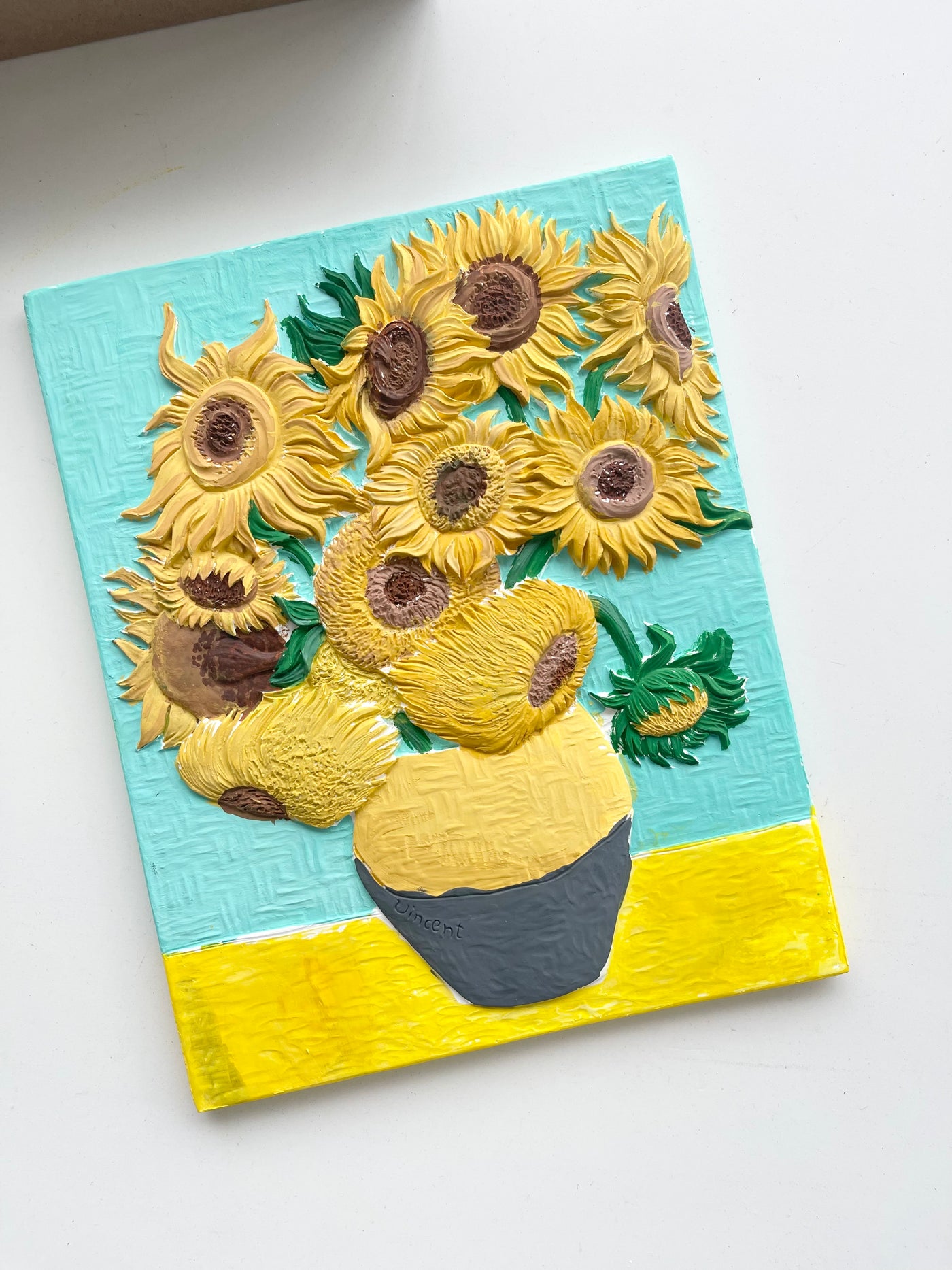 World artist collection [Inspired by Artist Vincent Van Goh]: Painting Sunflower in 3D plaster kit