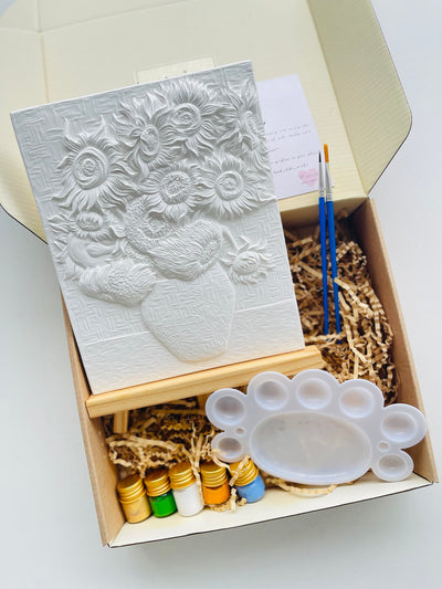 World artist collection [Inspired by Artist Vincent Van Goh]: Painting Sunflower in 3D plaster kit