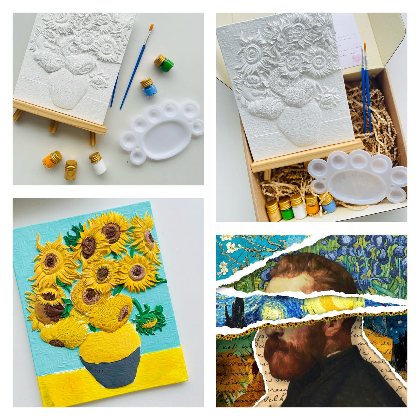 World artist collection [Inspired by Artist Vincent Van Goh]: Painting Sunflower in 3D plaster kit