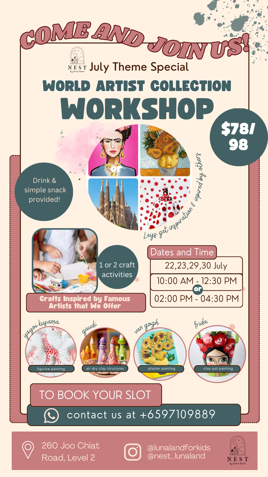 [1 craft activity] World artist Collection theme workshop