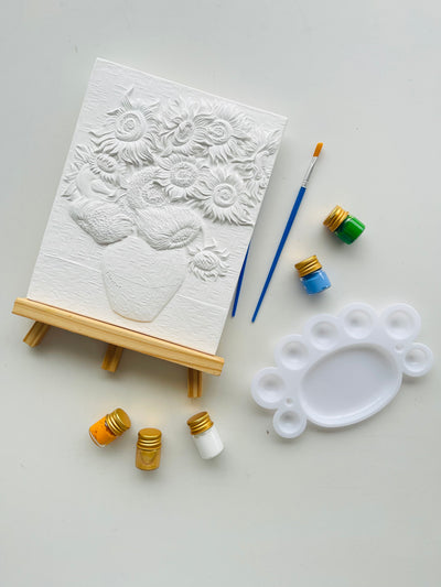 World artist collection [Inspired by Artist Vincent Van Goh]: Painting Sunflower in 3D plaster kit